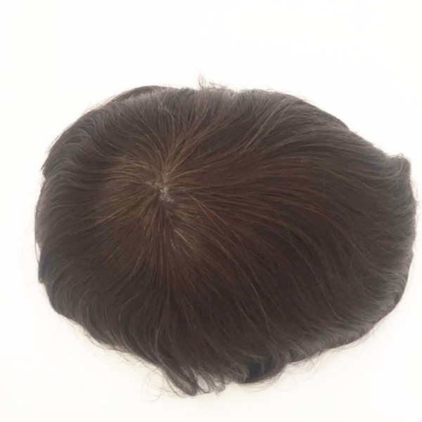 Wholesale indian remy  brown Thin skin cheap toupee for men YL261 